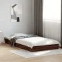 Estructura de cama madera de ingeniería marrón roble 90x190 cm de vidaXL, Camas y somieres - Ref: Foro24-842076, Precio: 66,4...