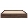 Oak brown engineered wood bed frame 90x190 cm by vidaXL, Beds and slatted bases - Ref: Foro24-842076, Price: 67,40 €, Discoun...