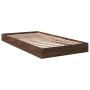 Oak brown engineered wood bed frame 90x190 cm by vidaXL, Beds and slatted bases - Ref: Foro24-842076, Price: 67,40 €, Discoun...