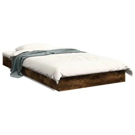 Smoked oak engineered wood bed frame 90x190 cm by vidaXL, Beds and slatted bases - Ref: Foro24-842074, Price: 60,12 €, Discou...