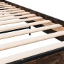 Estructura cama madera ingeniería metal roble humo 100x200 cm de vidaXL, Camas y somieres - Ref: Foro24-845589, Precio: 77,95...