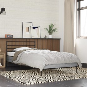 Estructura cama madera ingeniería metal gris Sonoma 75x190 cm de vidaXL, Camas y somieres - Ref: Foro24-845625, Precio: 66,61...