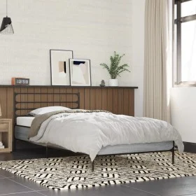 Sonoma gray metal engineered wood bed frame 75x190 cm by vidaXL, Beds and slatted bases - Ref: Foro24-845625, Price: 73,34 €,...