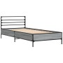 Sonoma-graues Metall-Holzwerkstoff-Bettgestell, 75 x 190 cm von vidaXL, Betten und Lattenroste - Ref: Foro24-845625, Preis: 6...
