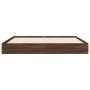 Oak brown engineered wood bed frame 120x190 cm by vidaXL, Beds and slatted bases - Ref: Foro24-842055, Price: 83,01 €, Discou...