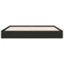 Black engineered wood bed frame 135x190 cm by vidaXL, Beds and slatted bases - Ref: Foro24-842043, Price: 88,54 €, Discount: %