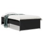 Black engineered wood and metal bed frame 90x190 cm by vidaXL, Beds and slatted bases - Ref: Foro24-845246, Price: 92,25 €, D...
