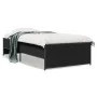 Black engineered wood and metal bed frame 90x190 cm by vidaXL, Beds and slatted bases - Ref: Foro24-845246, Price: 91,15 €, D...