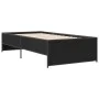 Black engineered wood and metal bed frame 90x190 cm by vidaXL, Beds and slatted bases - Ref: Foro24-845246, Price: 91,15 €, D...