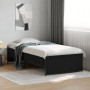 Black engineered wood and metal bed frame 90x190 cm by vidaXL, Beds and slatted bases - Ref: Foro24-845246, Price: 92,25 €, D...