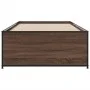 Estructura cama madera ingeniería metal marrón roble 90x190 cm de vidaXL, Camas y somieres - Ref: Foro24-845250, Precio: 74,6...