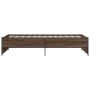Bettgestell aus Holzwerkstoff und Metall, Eiche braun, 90 x 190 cm von vidaXL, Betten und Lattenroste - Ref: Foro24-845250, P...