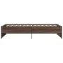 Estructura cama madera ingeniería metal marrón roble 90x190 cm de vidaXL, Camas y somieres - Ref: Foro24-845250, Precio: 74,6...