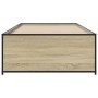 Sonoma oak metal engineered wood bed frame 75x190 cm by vidaXL, Beds and slatted bases - Ref: Foro24-845252, Price: 86,01 €, ...