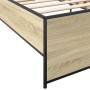 Sonoma oak metal engineered wood bed frame 75x190 cm by vidaXL, Beds and slatted bases - Ref: Foro24-845252, Price: 86,01 €, ...