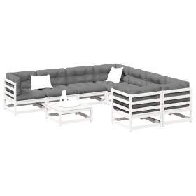 Garden sofa set 9 pieces solid white pine wood by vidaXL, Garden sets - Ref: Foro24-3299366, Price: 565,09 €, Discount: %