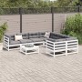 Gartensofa-Set 9-teilig aus massivem weißem Kiefernholz von vidaXL, Gartensets - Ref: Foro24-3299366, Preis: 565,09 €, Rabatt: %