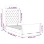 Estructura de cama con cabecera Negro 90 x 190 cm Terciopelo