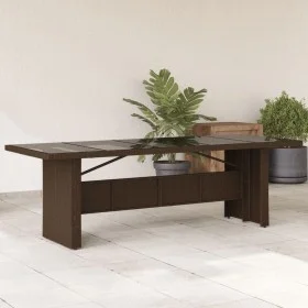 Gartentisch Glasoberfläche PE Rattan braun 240x90x75cm von vidaXL, Gartentische - Ref: Foro24-365598, Preis: 286,88 €, Rabatt: %