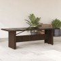 Mesa de jardín superficie de vidrio ratán PE marrón 240x90x75cm de vidaXL, Mesas de jardín - Ref: Foro24-365598, Precio: 264,...