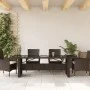 Garden table glass surface PE rattan brown 240x90x75cm by vidaXL, Garden tables - Ref: Foro24-365598, Price: 286,88 €, Discou...
