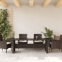 Mesa de jardín superficie de vidrio ratán PE marrón 240x90x75cm de vidaXL, Mesas de jardín - Ref: Foro24-365598, Precio: 265,...