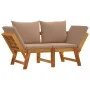 Garden bench with cushions 2 in 1 solid acacia wood by vidaXL, garden benches - Ref: Foro24-367582, Price: 264,69 €, Discount: %