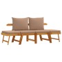 Banco de jardín con cojines 2 en 1 madera maciza de acacia de vidaXL, Bancos de jardín - Ref: Foro24-367582, Precio: 266,96 €...