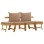 Garden bench with cushions 2 in 1 solid acacia wood by vidaXL, garden benches - Ref: Foro24-367582, Price: 264,69 €, Discount: %