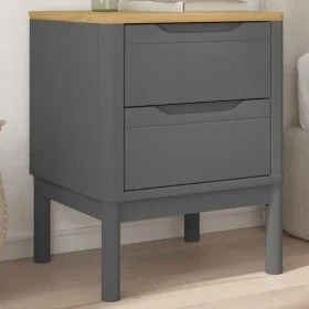 FLORO bedside table solid gray pine wood 45x39x57 cm by vidaXL, Nightstands - Ref: Foro24-374004, Price: 71,58 €, Discount: %