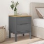 FLORO bedside table solid gray pine wood 45x39x57 cm by vidaXL, Nightstands - Ref: Foro24-374004, Price: 72,60 €, Discount: %