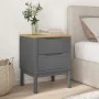FLORO bedside table solid gray pine wood 45x39x57 cm by vidaXL, Nightstands - Ref: Foro24-374004, Price: 71,56 €, Discount: %