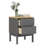FLORO bedside table solid gray pine wood 45x39x57 cm by vidaXL, Nightstands - Ref: Foro24-374004, Price: 72,60 €, Discount: %
