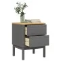 FLORO bedside table solid gray pine wood 45x39x57 cm by vidaXL, Nightstands - Ref: Foro24-374004, Price: 71,56 €, Discount: %