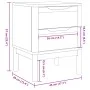 FLORO bedside table solid gray pine wood 45x39x57 cm by vidaXL, Nightstands - Ref: Foro24-374004, Price: 71,56 €, Discount: %