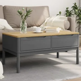 FLORO Couchtisch aus massivem grauem Kiefernholz 99x55,5x45 cm von vidaXL, Couchtisch - Ref: Foro24-374019, Preis: 125,16 €, ...