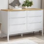 FLORO Kommode aus massivem weißem Kiefernholz von vidaXL, Schubladen - Ref: Foro24-374012, Preis: 188,71 €, Rabatt: %