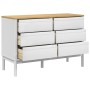 FLORO Kommode aus massivem weißem Kiefernholz von vidaXL, Schubladen - Ref: Foro24-374012, Preis: 188,71 €, Rabatt: %