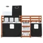 Bunk bed with black and white pine solid wood curtains 90x190 cm by vidaXL, Beds and slatted bases - Ref: Foro24-3284039, Pri...