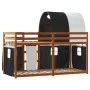 Bunk bed with black and white pine solid wood curtains 90x190 cm by vidaXL, Beds and slatted bases - Ref: Foro24-3284039, Pri...