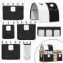 Bunk bed with black and white pine solid wood curtains 90x190 cm by vidaXL, Beds and slatted bases - Ref: Foro24-3284039, Pri...
