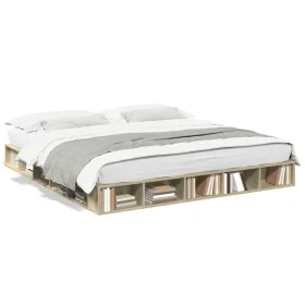 Estructura de cama madera de ingeniería roble Sonoma 180x200 cm de vidaXL, Camas y somieres - Ref: Foro24-3280456, Precio: 15...