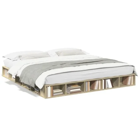 Estructura de cama madera de ingeniería roble Sonoma 180x200 cm de vidaXL, Camas y somieres - Ref: Foro24-3280456, Precio: 15...