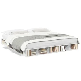 White engineered wood bed frame 180x200 cm by vidaXL, Beds and slatted bases - Ref: Foro24-3280454, Price: 168,58 €, Discount: %