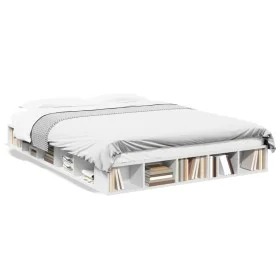 White engineered wood bed frame 150x200 cm by vidaXL, Beds and slatted bases - Ref: Foro24-3280468, Price: 153,90 €, Discount: %
