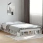 White engineered wood bed frame 120x200 cm by vidaXL, Beds and slatted bases - Ref: Foro24-3280482, Price: 216,55 €, Discount: %