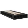 Black engineered wood bed frame 100x200 cm by vidaXL, Beds and slatted bases - Ref: Foro24-3280511, Price: 123,24 €, Discount: %
