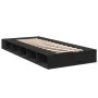 Black engineered wood bed frame 100x200 cm by vidaXL, Beds and slatted bases - Ref: Foro24-3280511, Price: 123,24 €, Discount: %