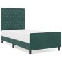 Estructura de cama Verde oscuro 90 x 190 cm Terciopelo