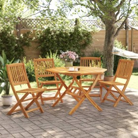 Folding garden dining set 5 pieces solid acacia wood by vidaXL, Garden sets - Ref: Foro24-3295249, Price: 325,10 €, Discount: %